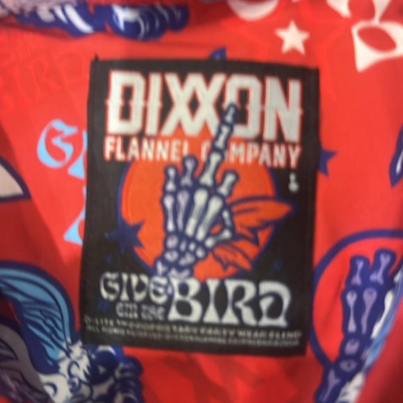 NWT men’s red Dixxon give em the bird button down shirt - Picture 5 of 8